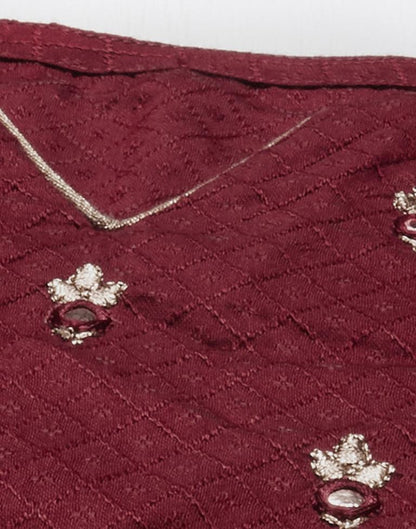 Maroon Embroidered Kurti | Sudathi