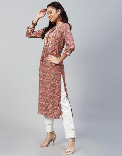 Maroon Printed Kurti | Sudathi
