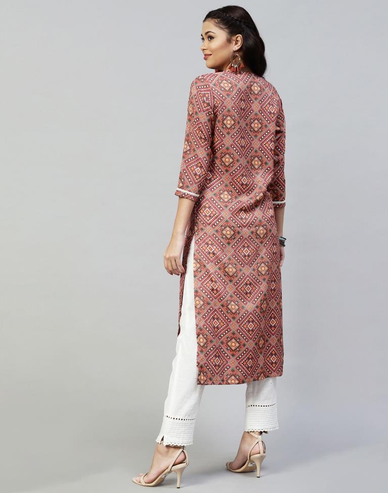 Maroon Printed Kurti | Sudathi