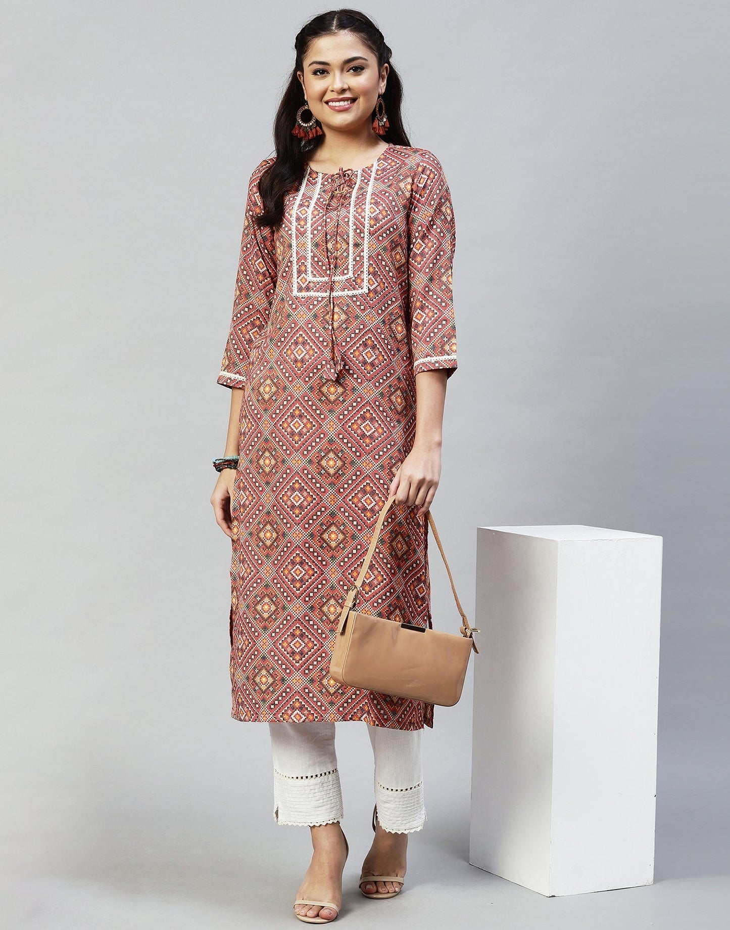 Maroon Printed Kurti | Sudathi