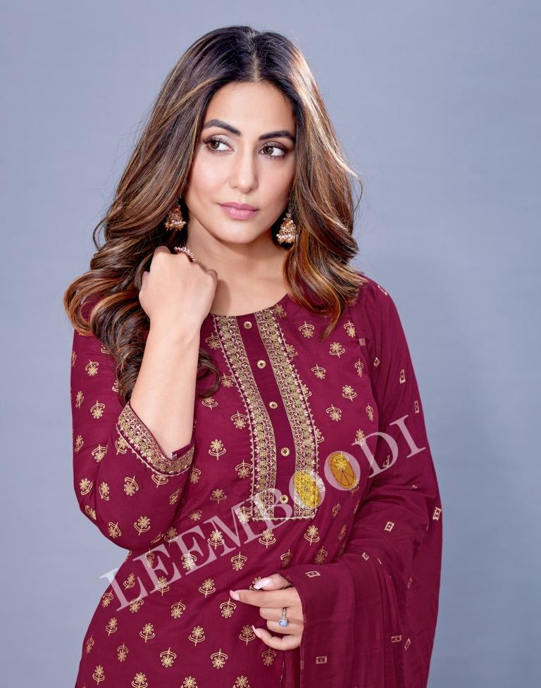 Cherry Pink Kurti With Palazzo And Dupatta | Leemboodi