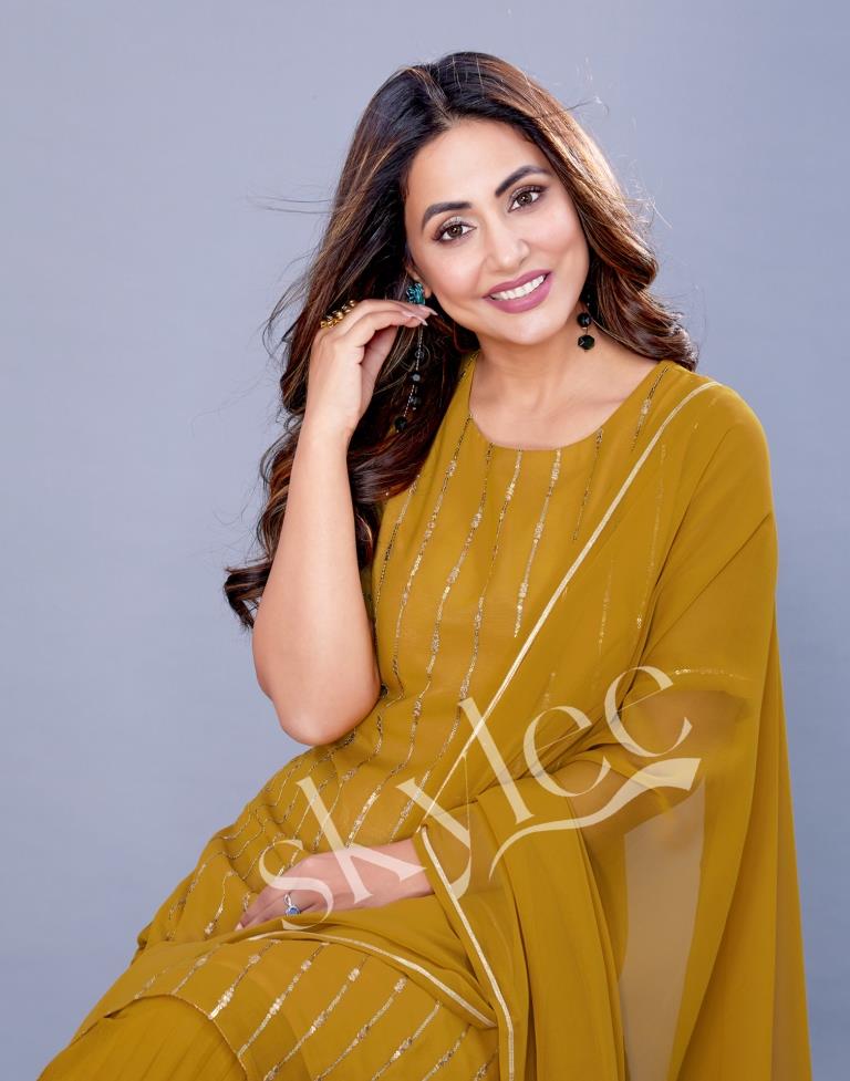 Mustard Kurti With Palazzo And Dupatta | Leemboodi