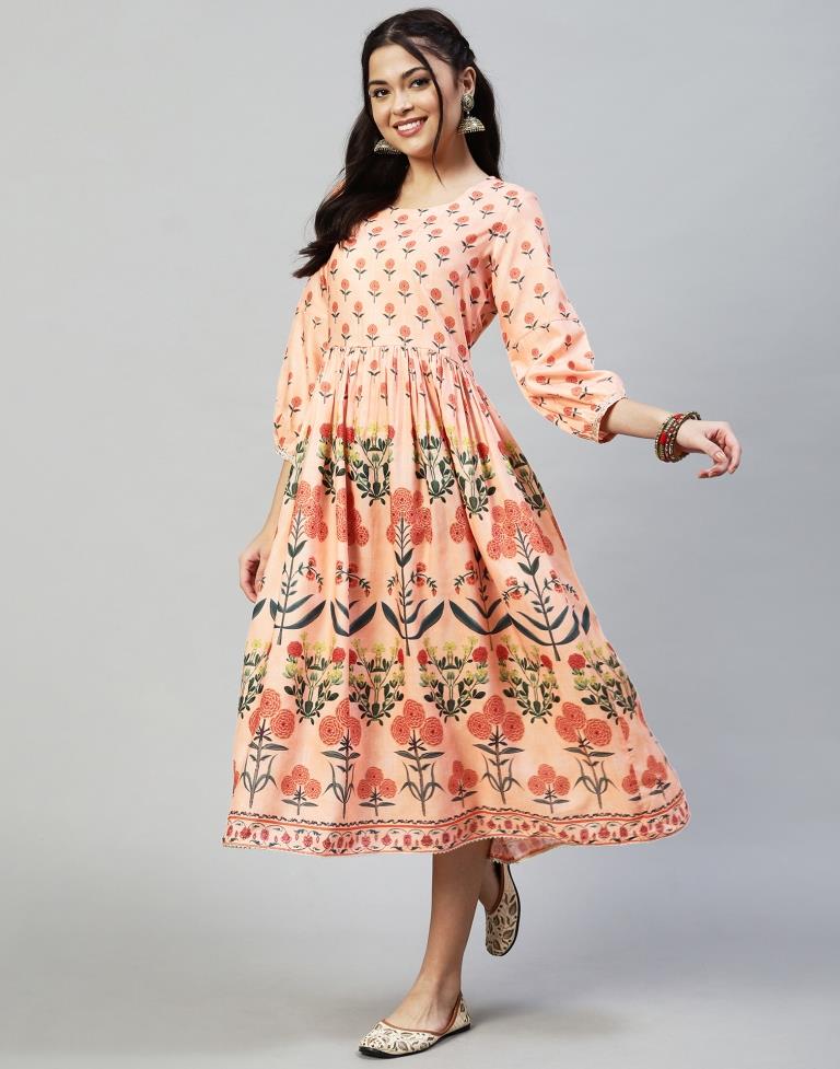 Peach Anarkali Kurti | Sudathi