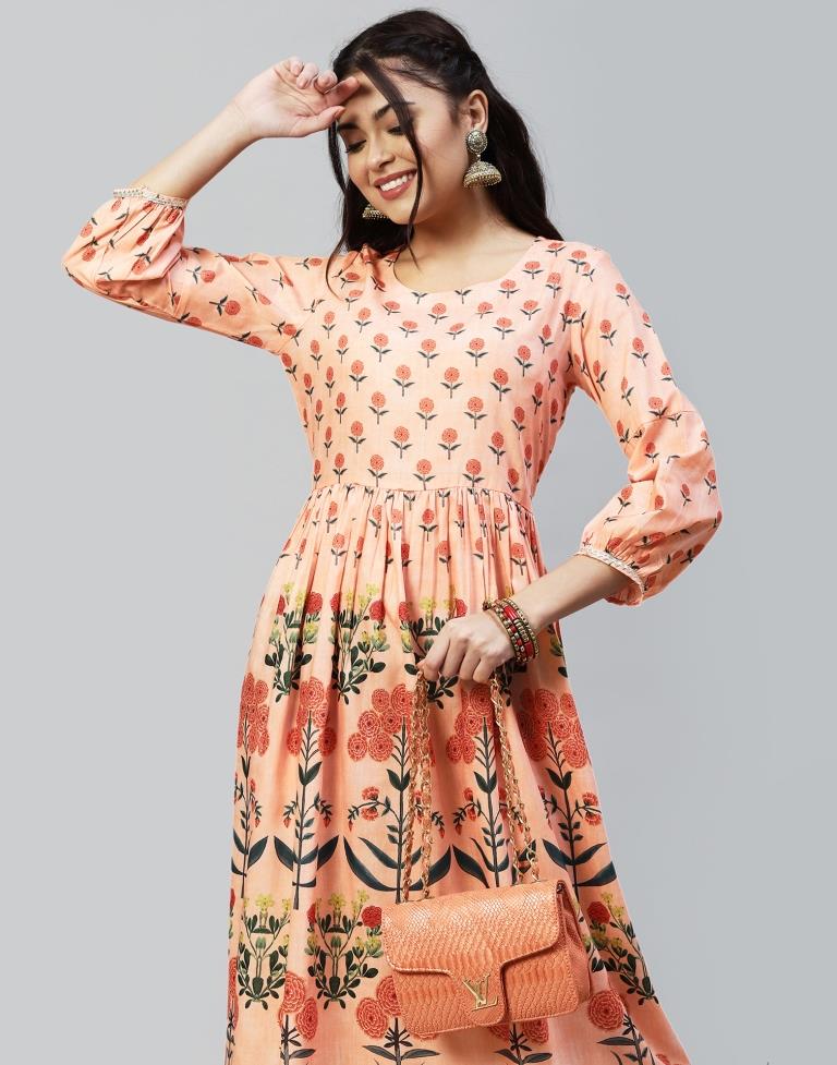 Peach Anarkali Kurti | Sudathi