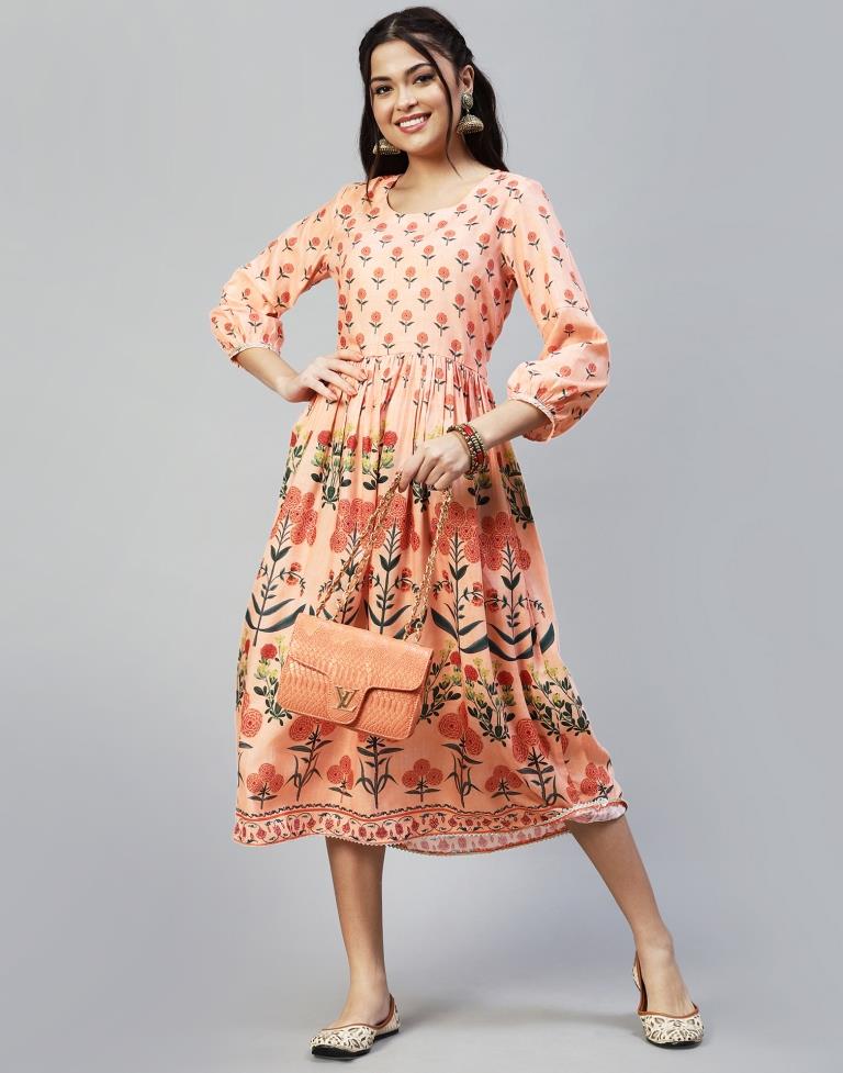 Peach Anarkali Kurti | Sudathi