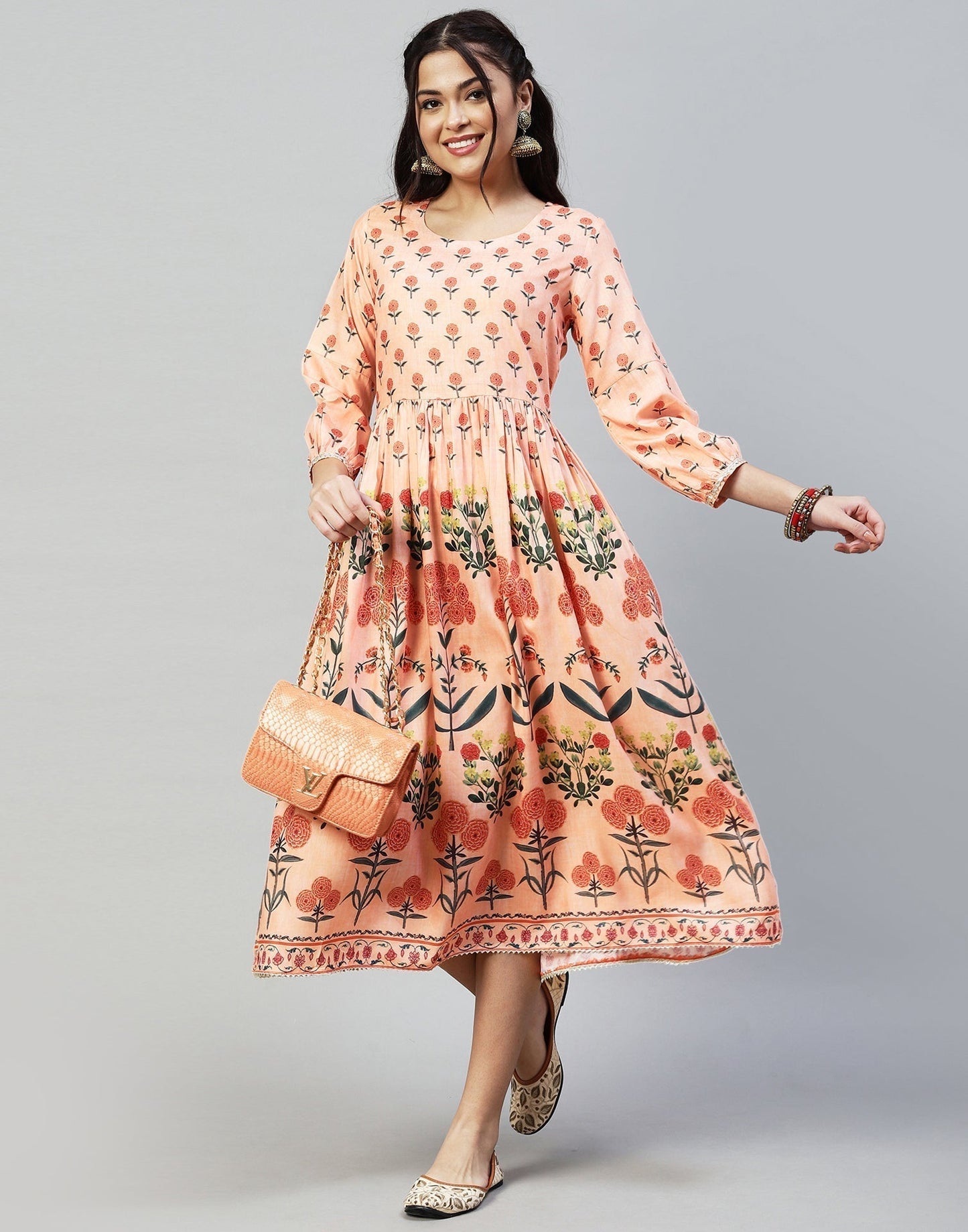 Peach Anarkali Kurti | Sudathi