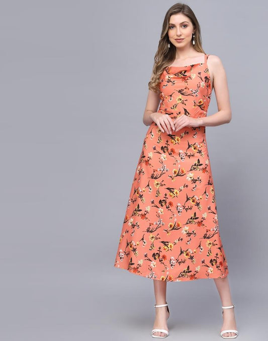Orange A-Line Dress | Sudathi
