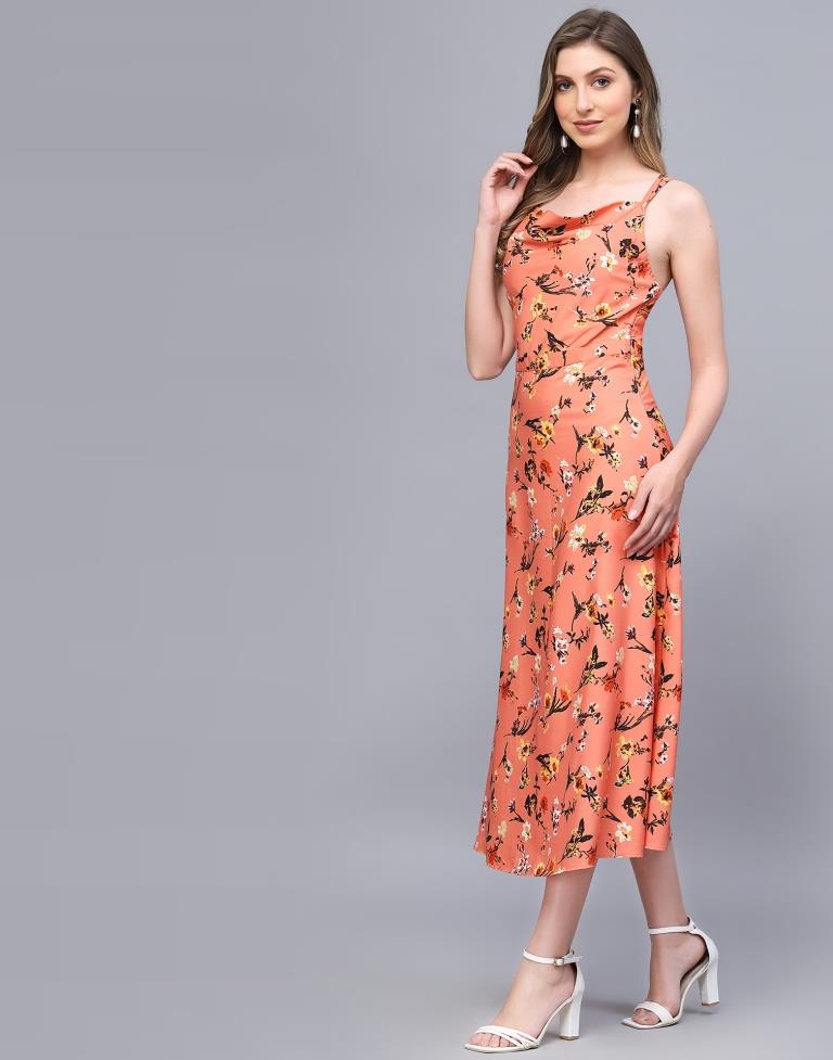 Orange A-Line Dress | Sudathi
