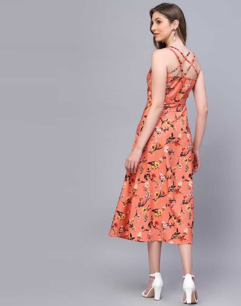 Orange A-Line Dress | Sudathi
