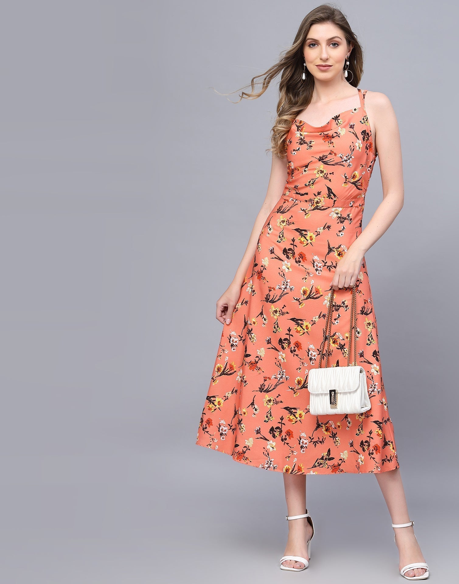 Orange A-Line Dress | Sudathi