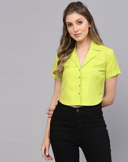 Neon Polyester Crop Shirt | Sudathi