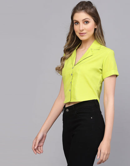 Neon Polyester Crop Shirt | Sudathi