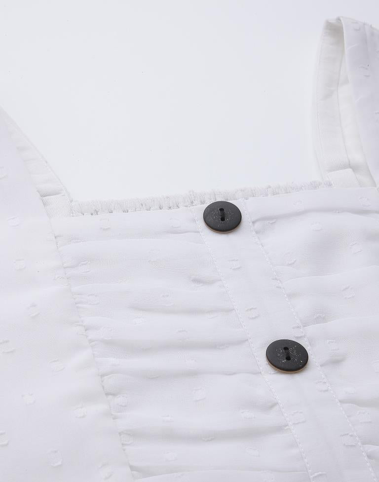 Off White Self Design Top | Leemboodi