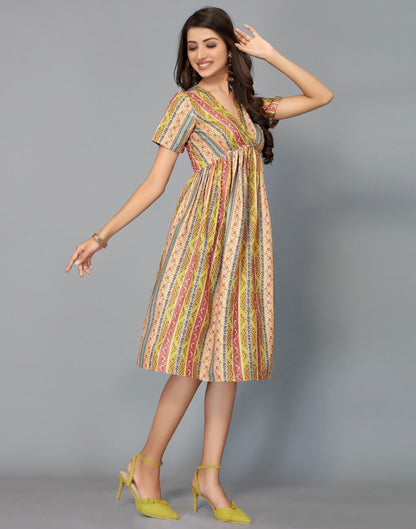 Multicoloured Ethnic Dress | Leemboodi