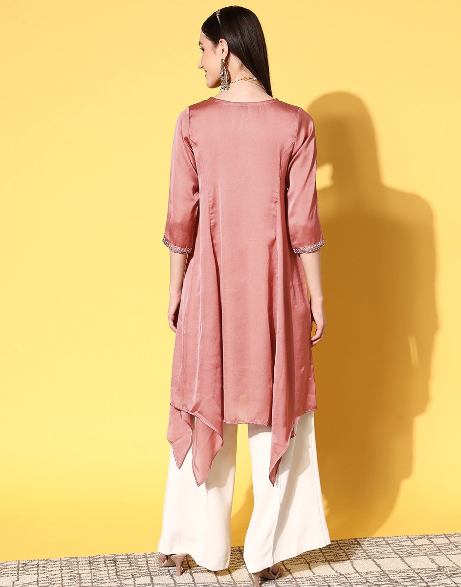 Peach Asymmetric Kurti | Sudathi