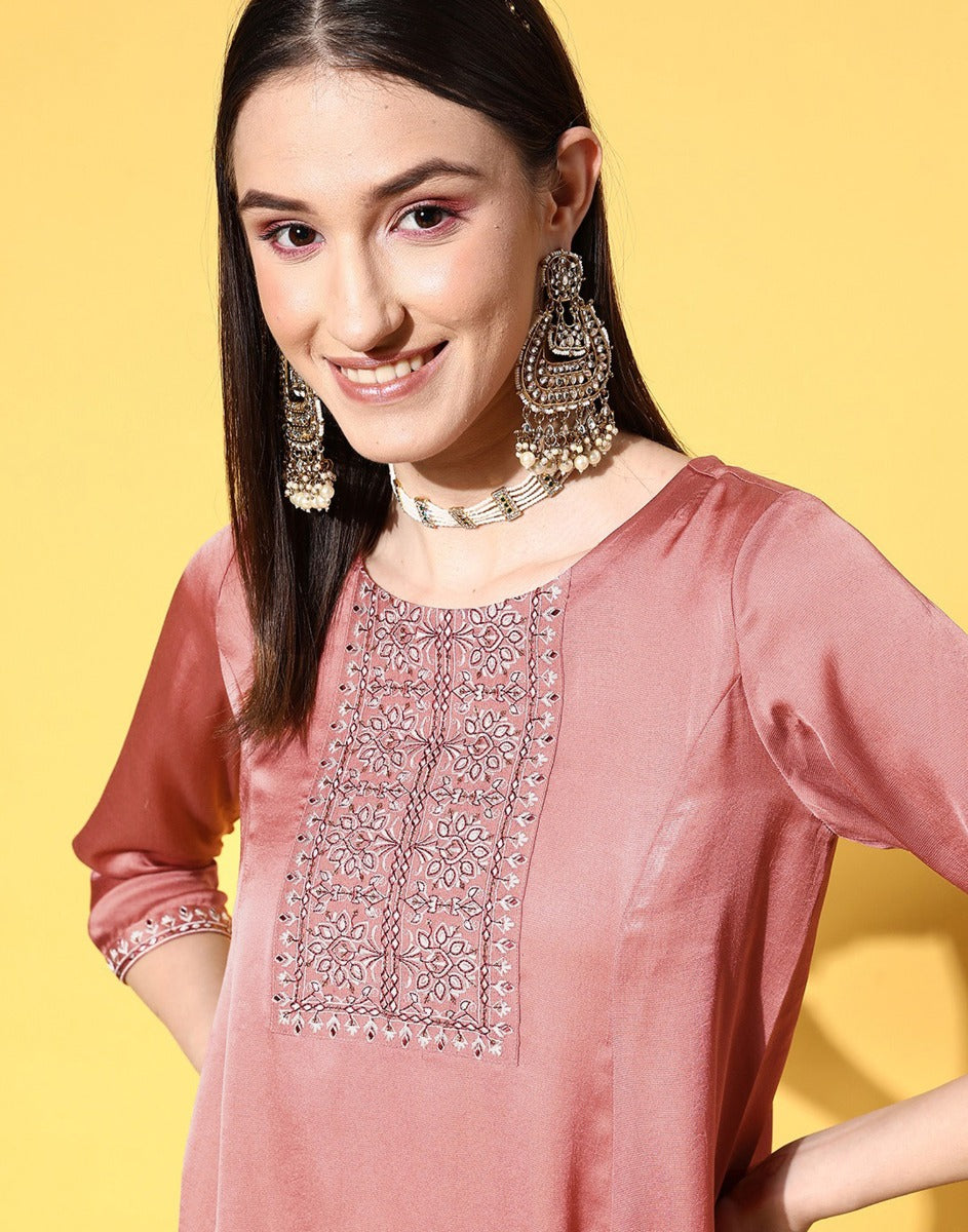 Peach Asymmetric Kurti | Sudathi
