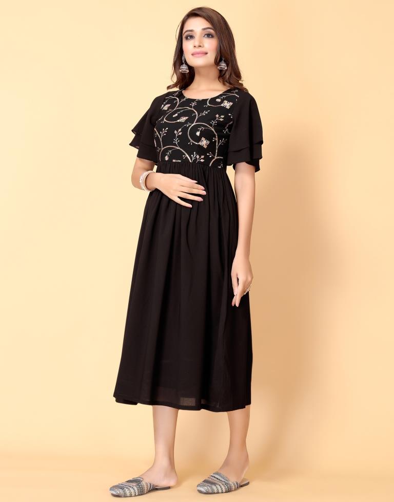 Black Flared Kurti | Sudathi