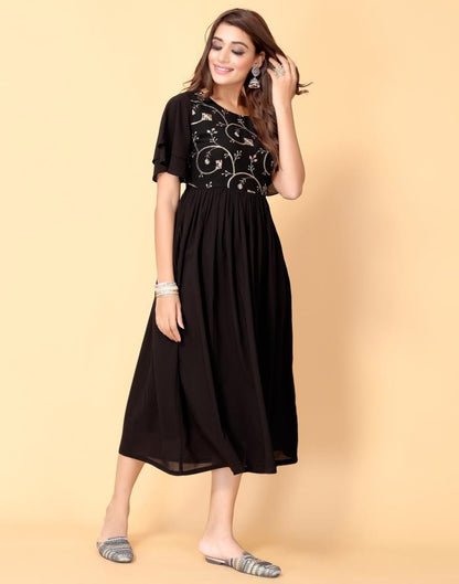 Black Flared Kurti | Sudathi