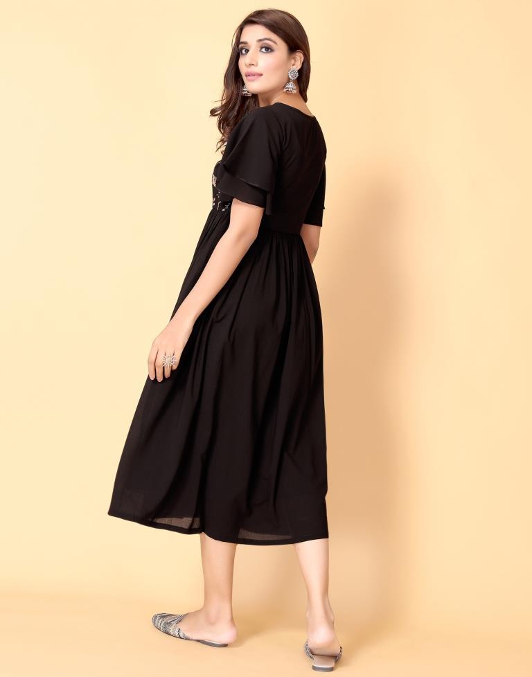 Black Flared Kurti | Sudathi