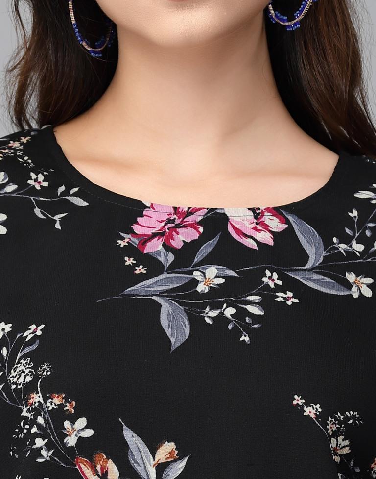 Black Floral Top | Leemboodi