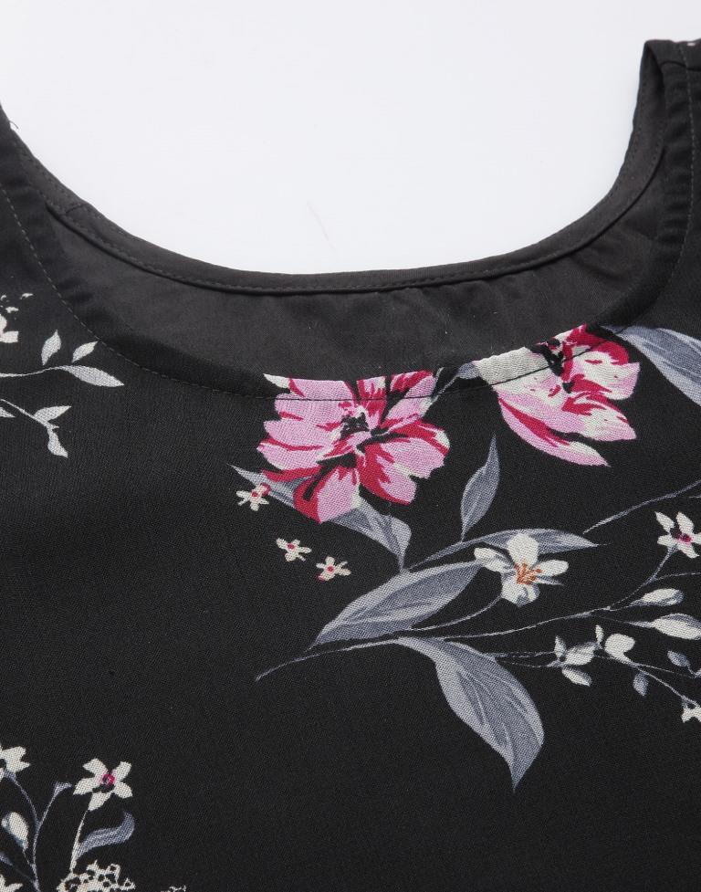 Black Floral Top | Leemboodi