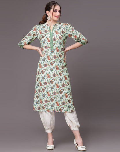Pista Green Embroidered Kurti | Sudathi