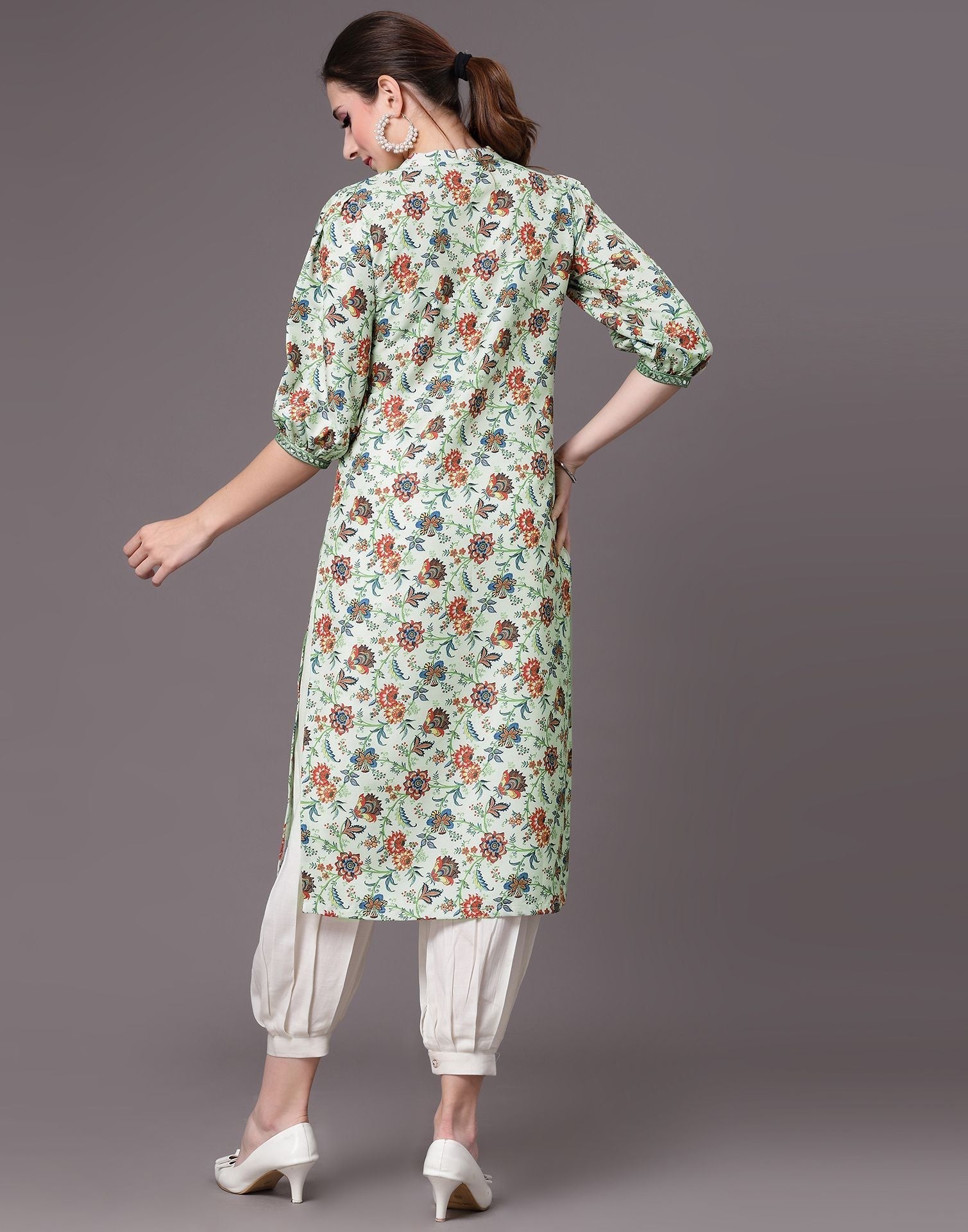 Pista Green Embroidered Kurti | Sudathi