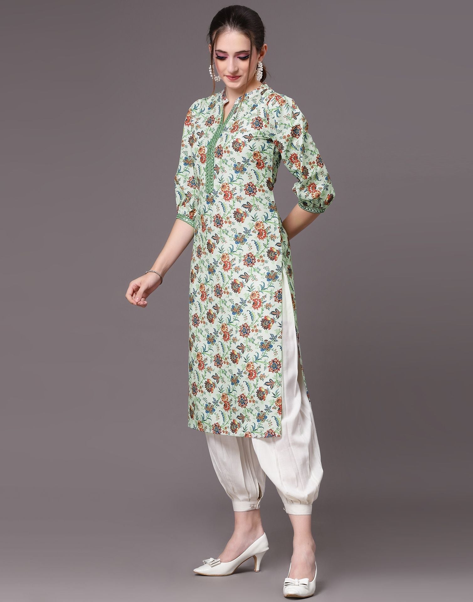 Pista Green Embroidered Kurti | Sudathi