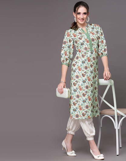 Pista Green Embroidered Kurti | Sudathi