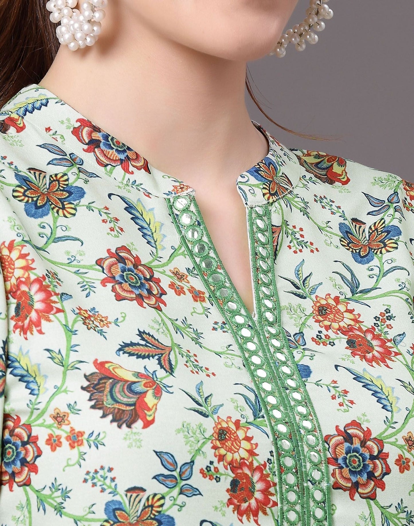 Pista Green Embroidered Kurti | Sudathi