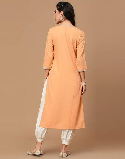 Peach Embroidered Kurti | Leemboodi