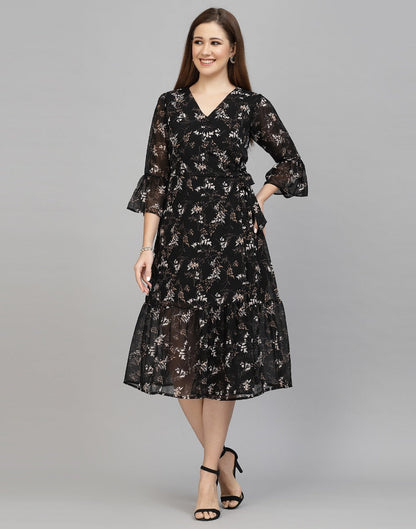 Black Ruffled Dress | Leemboodi