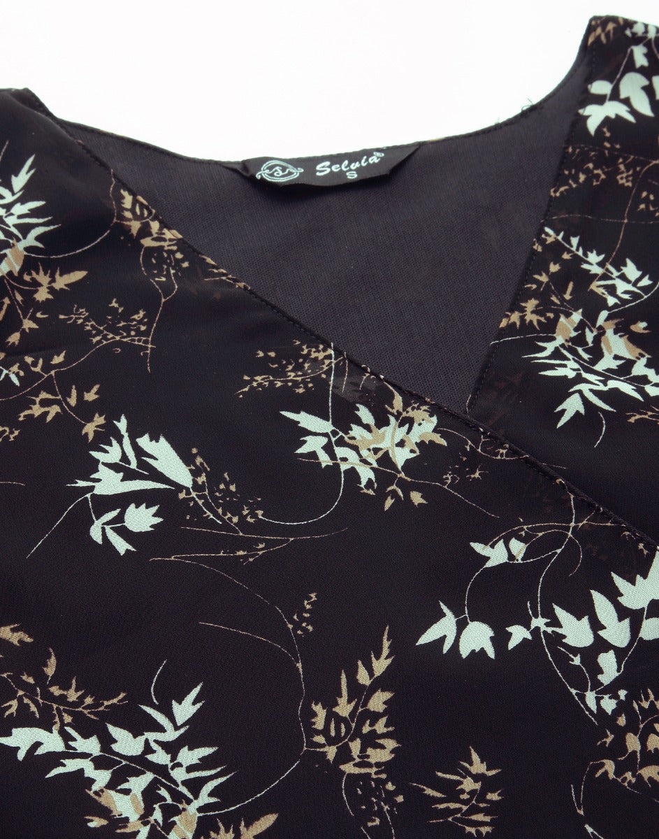 Black Ruffled Dress | Leemboodi