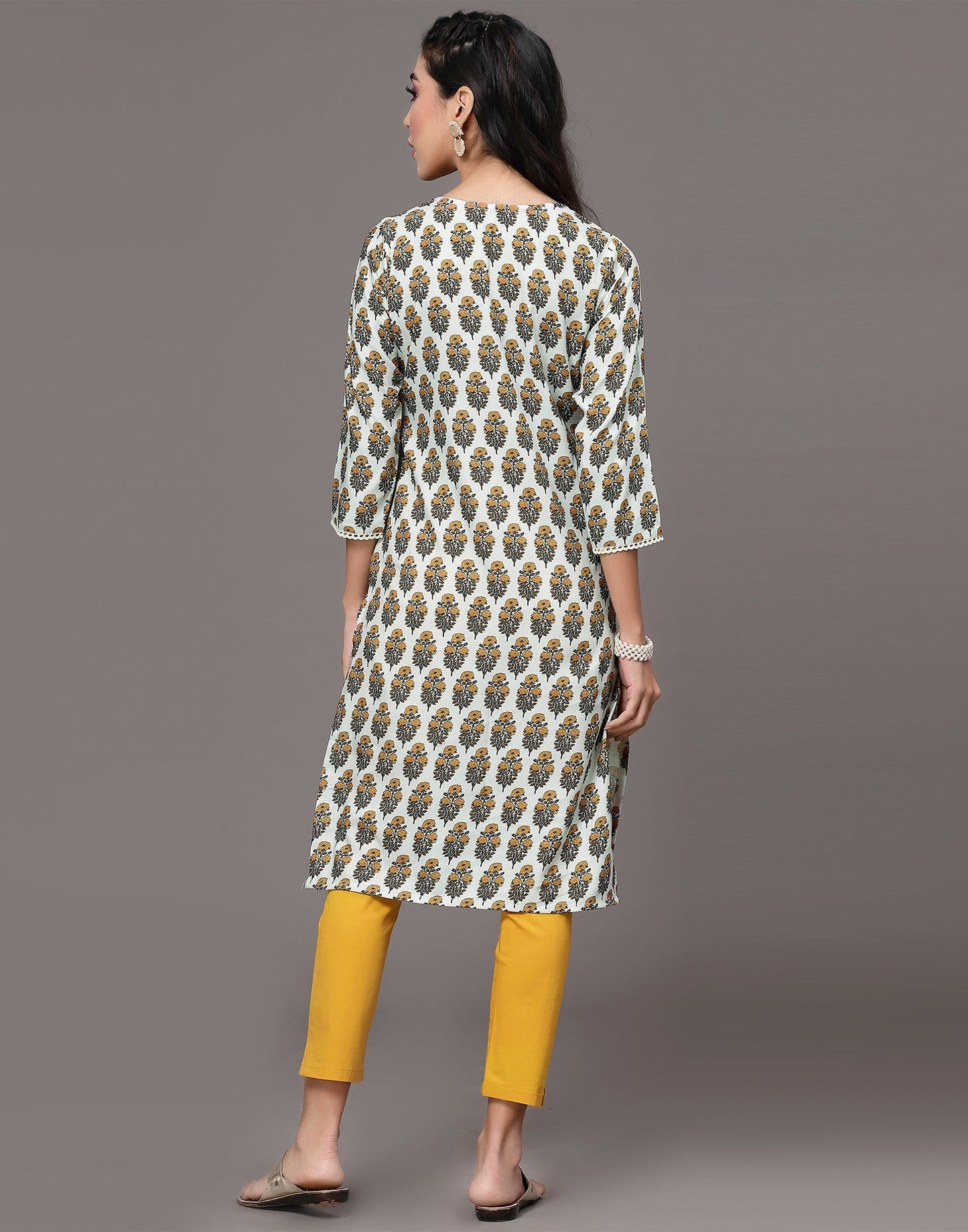 Multicoloured Embroidery Straight Kurta