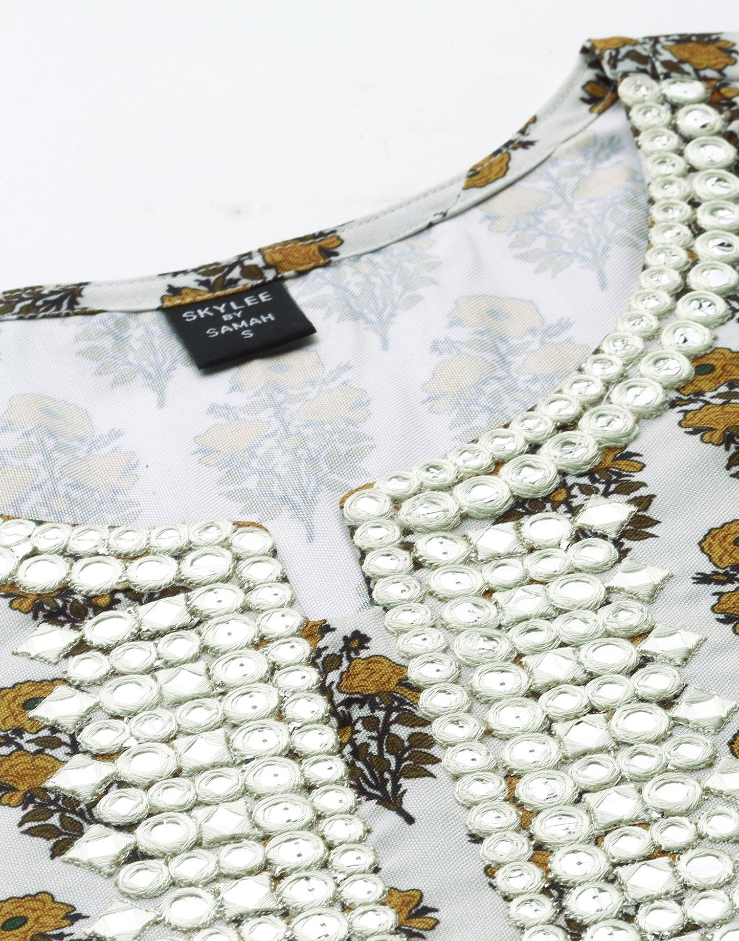 Multicoloured Embroidery Straight Kurta