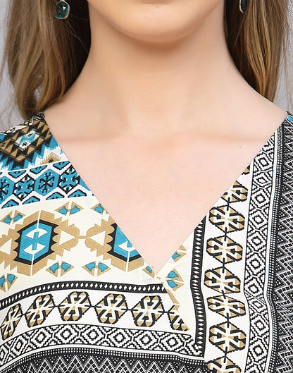 Multicoloured Polyester A-line Dress | Sudathi