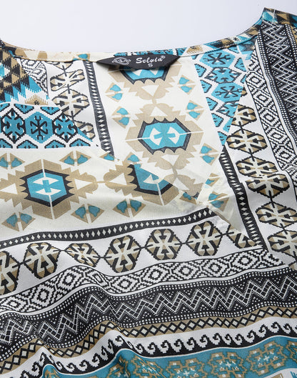 Multicoloured Polyester A-line Dress | Sudathi