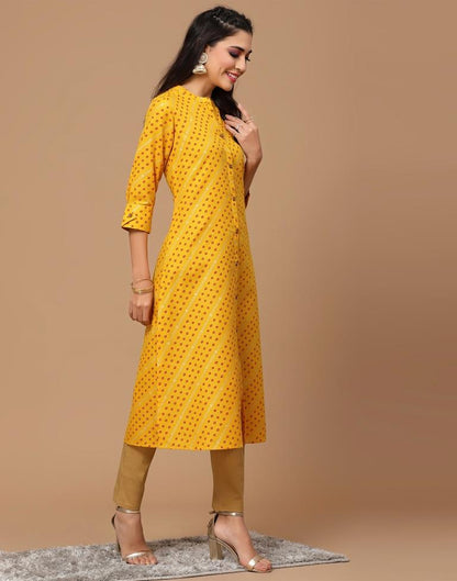 Mustard Yellow Straight Cut Kurti | Sudathi