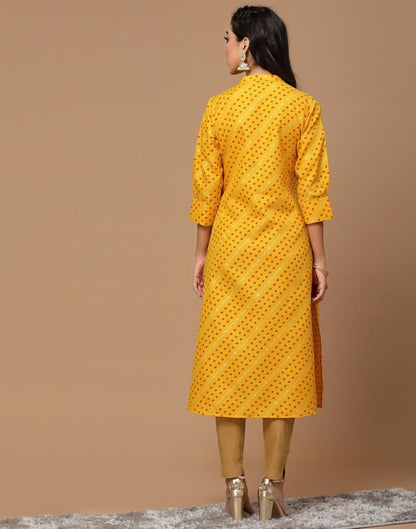 Mustard Yellow Straight Cut Kurti | Sudathi