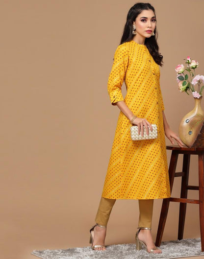 Mustard Yellow Straight Cut Kurti | Sudathi