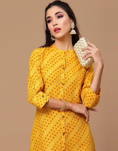 Mustard Yellow Straight Cut Kurti | Sudathi