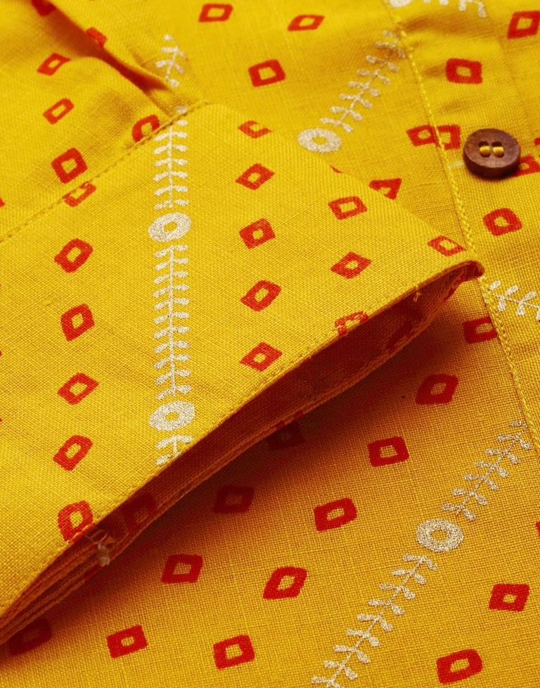 Mustard Yellow Straight Cut Kurti | Sudathi