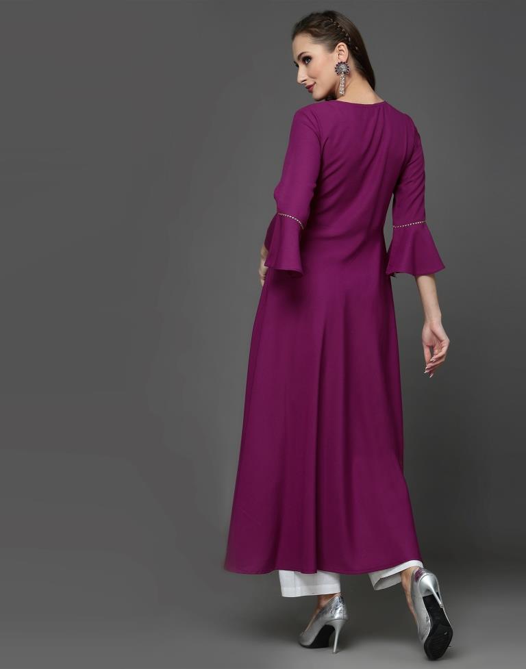 Wine Plain A-Line Kurta | Sudathi