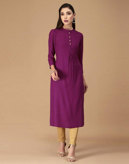 Purple Plain Straight Kurta | Sudathi