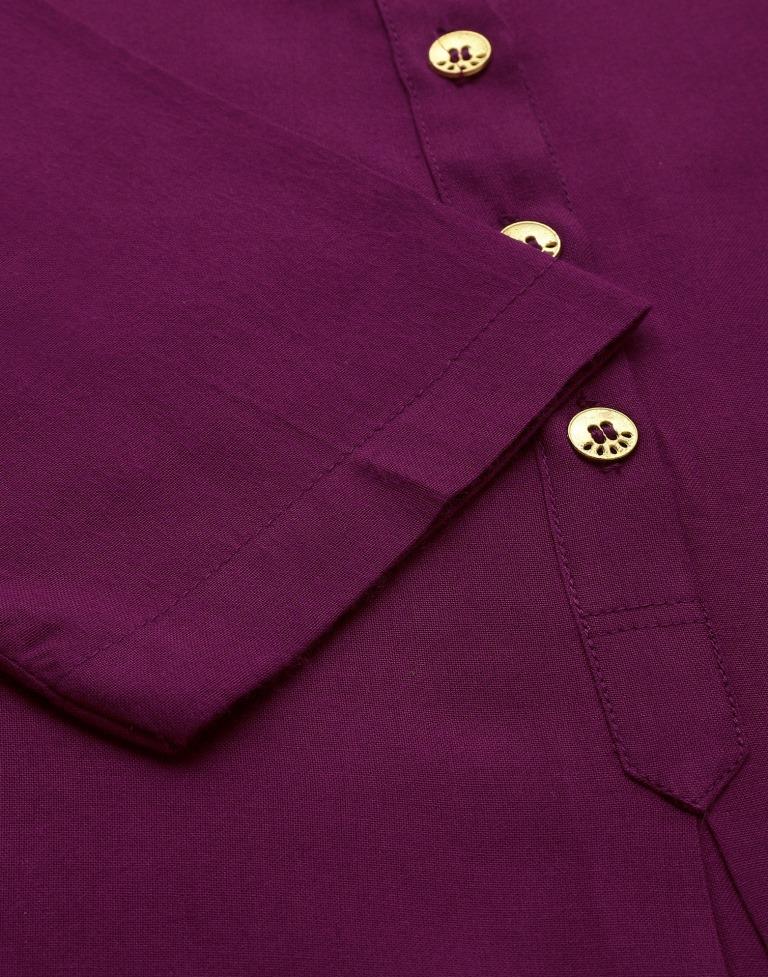 Purple Plain Straight Kurta | Sudathi