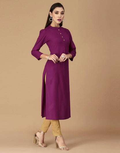 Purple Plain Straight Kurta | Sudathi