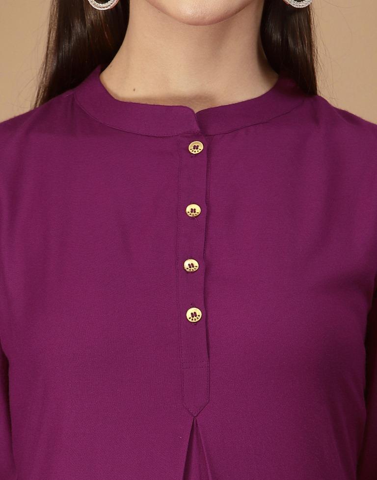 Purple Plain Straight Kurta | Sudathi