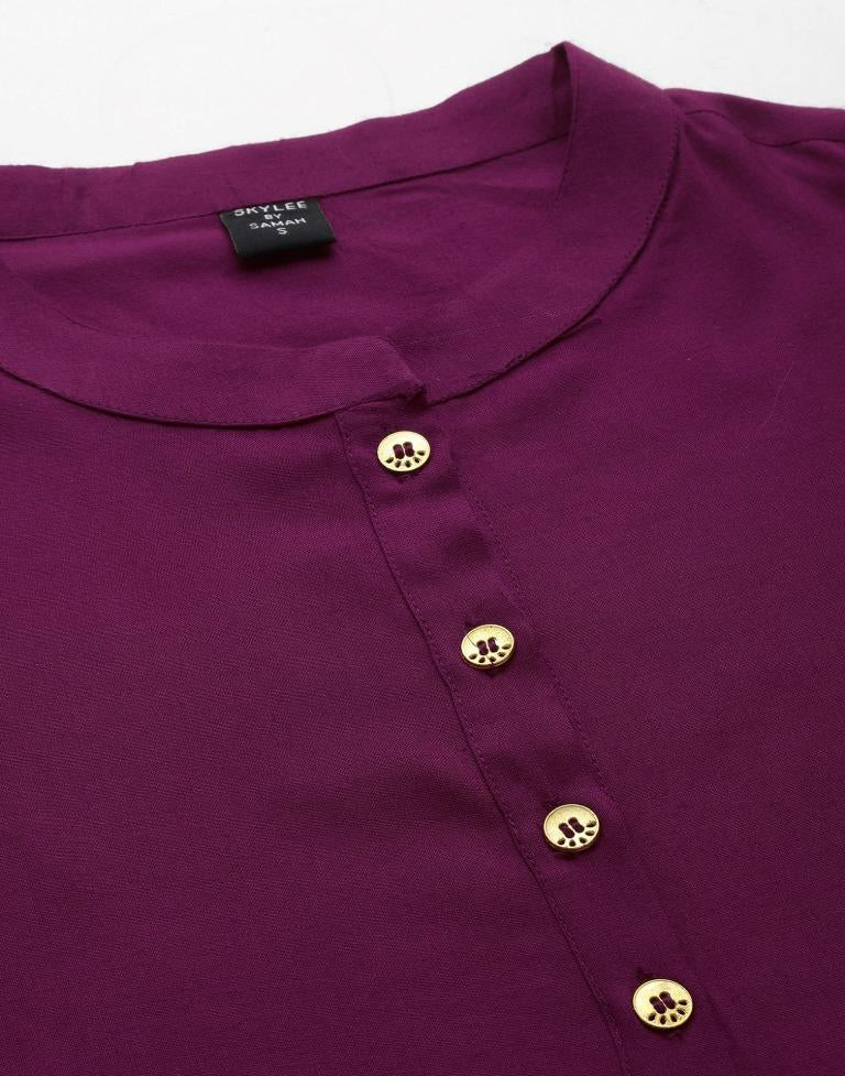 Purple Plain Straight Kurta | Sudathi