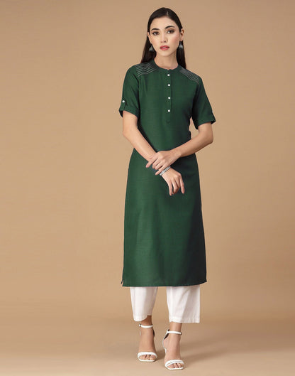 Green Embroidered Kurti | Sudathi