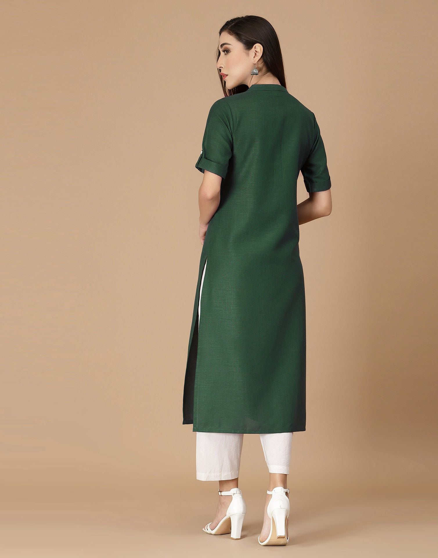 Green Embroidered Kurti | Sudathi
